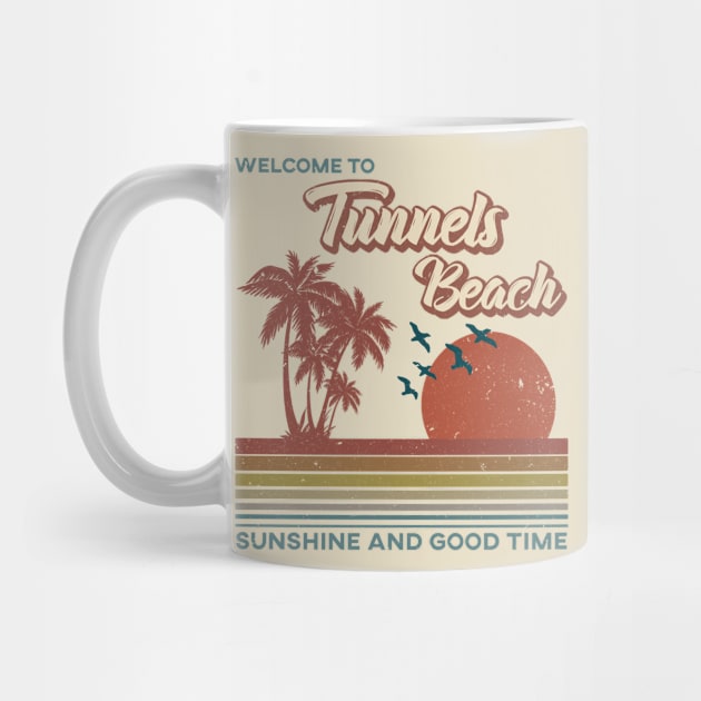 Tunnels Beach - Tunnels Beach Retro Sunset by Mondolikaview